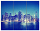 New York City Night Panorama, Extra Large Triptych Canvas Print, 36x28, 3 Panels