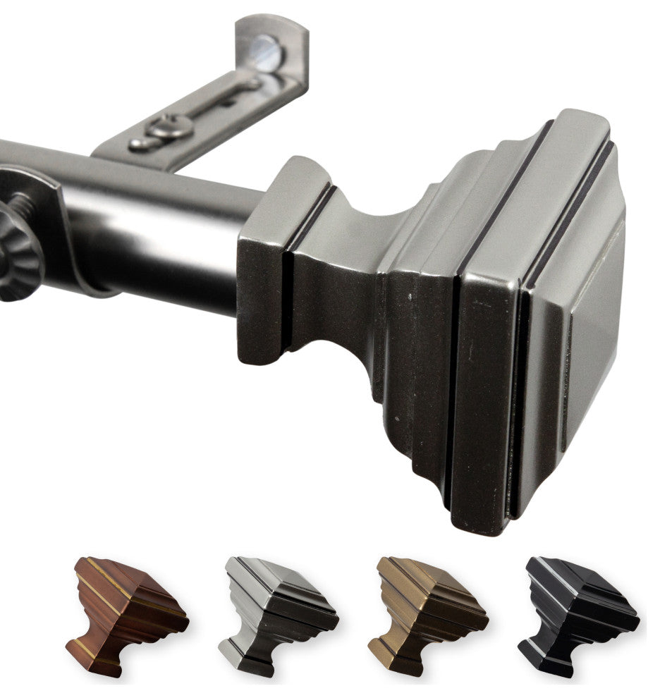 Kira 13/16" Curtain Rod, Satin Nickel, 18-28"