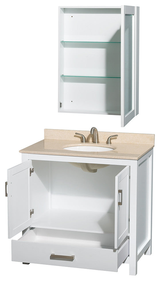 Wyndham WCS141436SWHIVUNOMED 36 Inch Single Bath Vanity in White