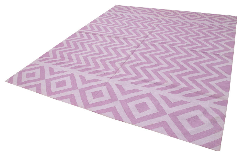 Rug N Carpet - Handmade Wool 7' 11'' x 9' 8'' Flatweave Dhurrie Kilim Rug