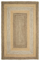 4" x 6" Tan and Beige Bordered Area Rug