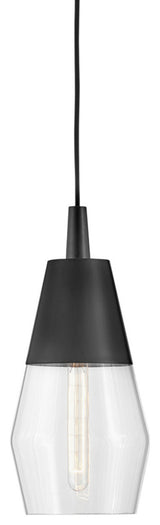 Lark 83397 Livie 1 Light 8"W Mini Pendant / Semi-Flush Ceiling - Black