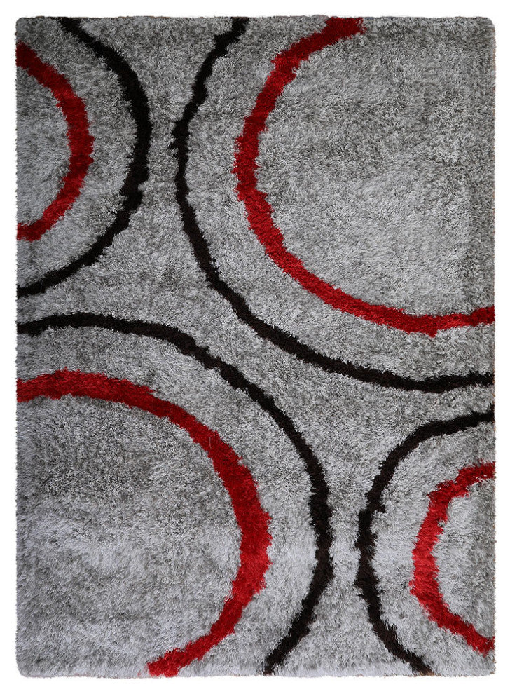 HAND TUFTED SHAG POLYESTER ECO-FRIENDLY AREA RUGS,Multicolor,Contemporary