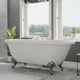 Acrylic Double Ended Clawfoot Bathtub 60" X 30" With 7" Faucet Drillings