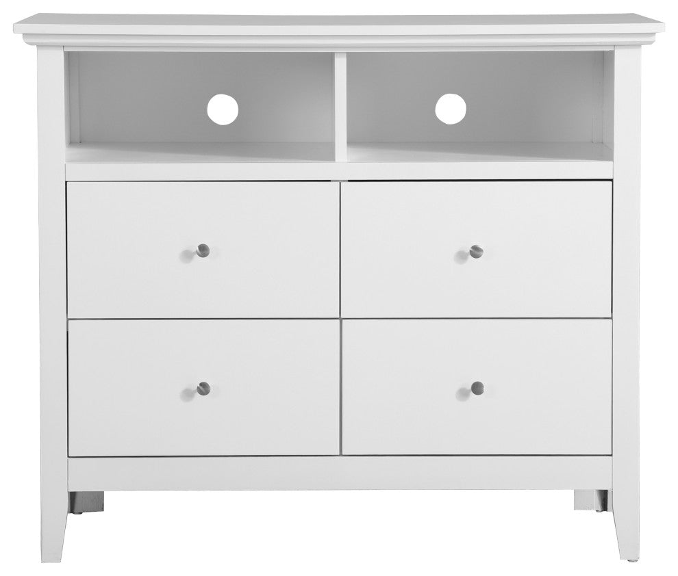 Shandon 4-Drawer Media Chest, White