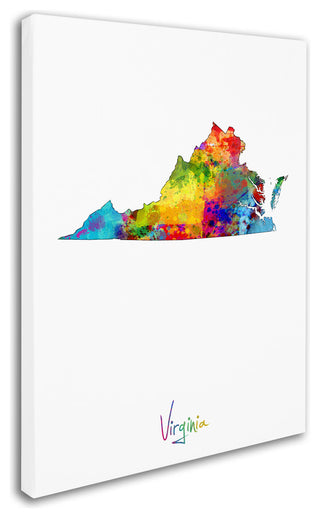 "Virginia Map" Canvas Art by Michael Tompsett