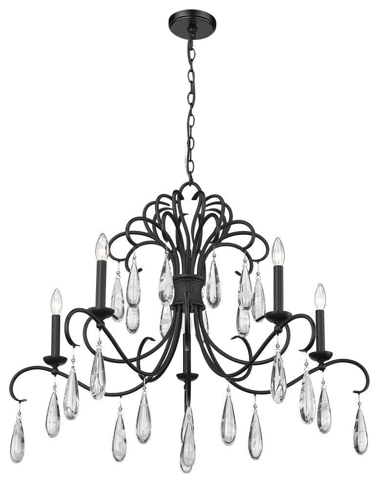 Z-LITE 5-Light Chandelier, Matte Black
