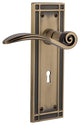 Mission Plate With Keyhole Swan Lever, Antique Brass, Passage, Non-Handed