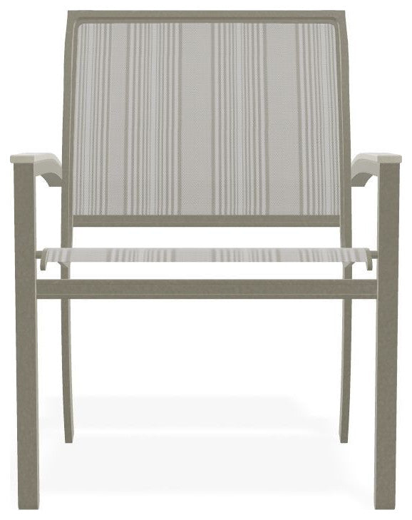 Bazza Sling Stackable Outdoor Dining Chair, Harbor/Storm