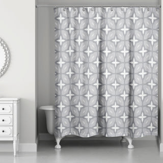 Tile Shower Curtain, Gray