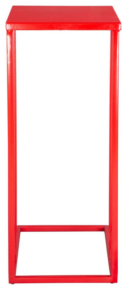 Sofa Side Table, Rectangular, Aluminum, Metal, Red, Lounge Lobby Hospitality