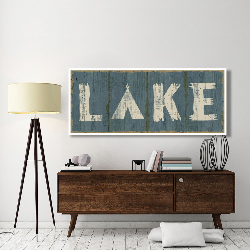 "Lake Lodge V Blue" Digital Paper Print by Sue Schlabach, 77"x32"