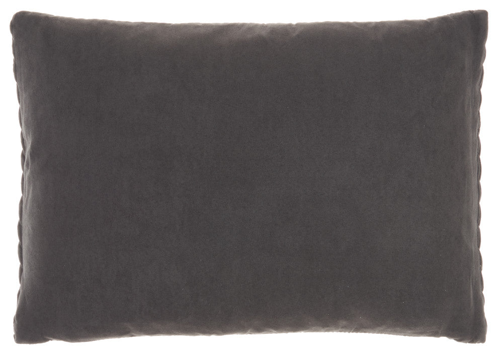 Mina Victory ET299 Throw Pillow, Charcoal, 14"X20"