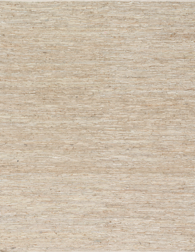 Natural Leather & Jute, Edge Area Rug, Ivory, 7'9"x9'9"