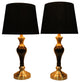 Urbanest Set of 2 Lincolnshire Table Lamps Black With Black Pleated Shades