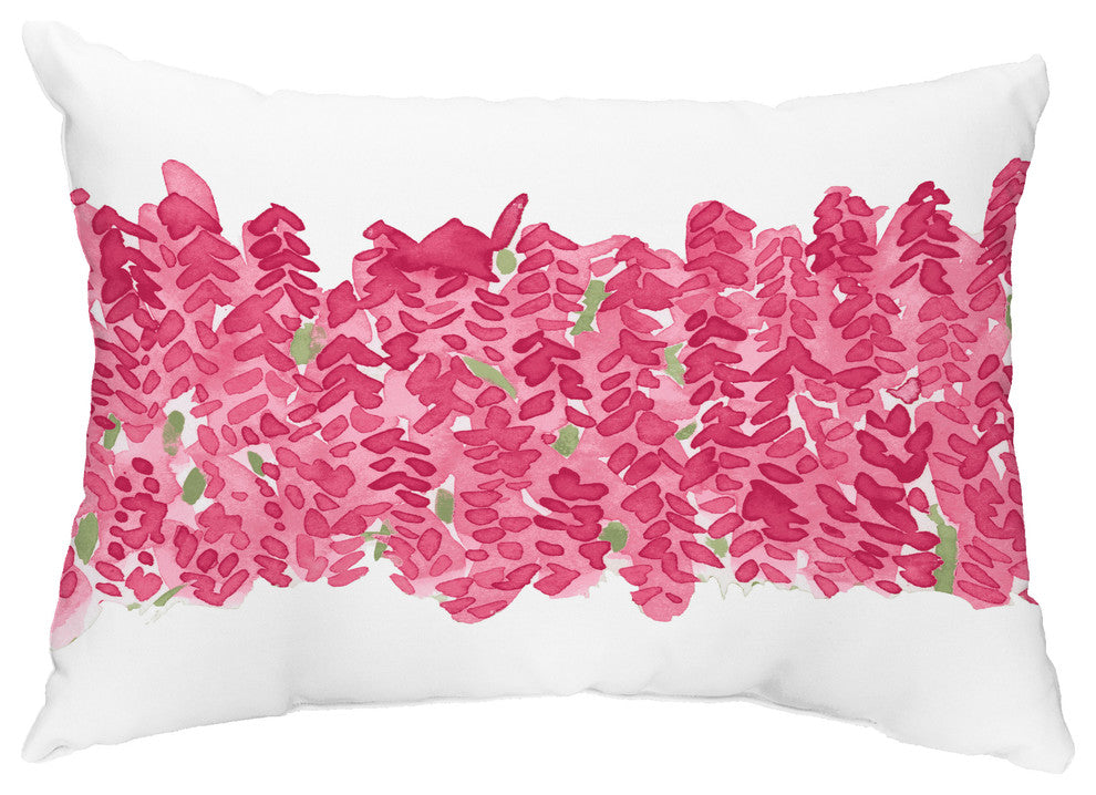Flower Bell Bunch 14"x20" Decorative Floral Outdoor Throw Pillow , Pink