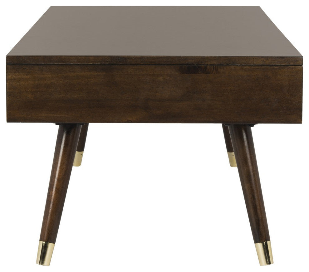 Safavieh Levinson Gold Cap Coffee Table, Brown