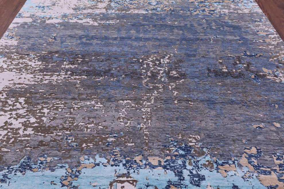 Wool & Silk Abstract Handmade Rug 7' 11" X 9' 11" - Q15795