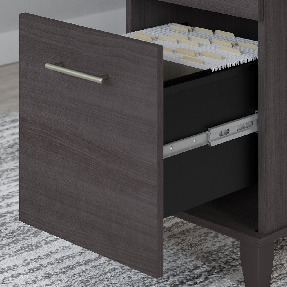 Bush Somerset 72" Sit to Stand L Shaped Desk With Hutch, Storm Gray