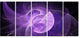 Purple Mystic Psychedelic Design, Abstract Art on Canvas, 60"x28", 5 Panels