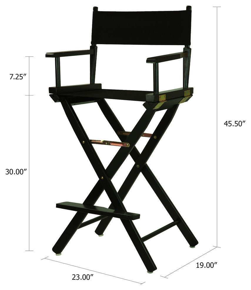 030" Director's Chair Black Frame-Black Canvas