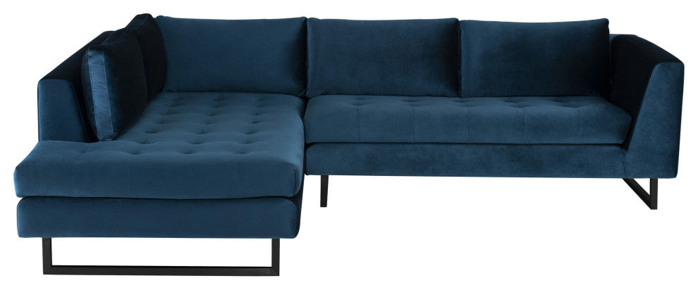 Janis Midnight Blue Fabric Sectional Sofa, HGSC522