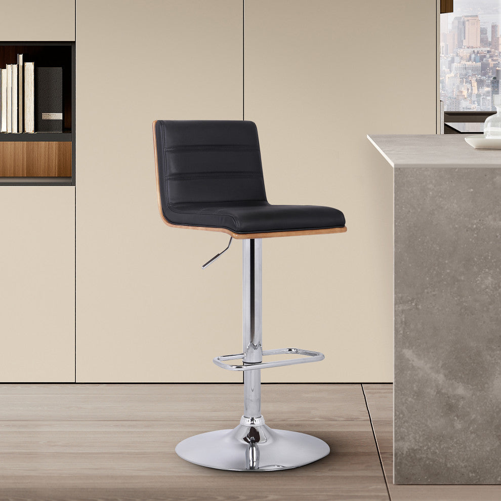 Aubrey Swivel Bar Stool, Black