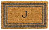 Periwinkle Border 24"x36" Monogram Doormat, Letter J