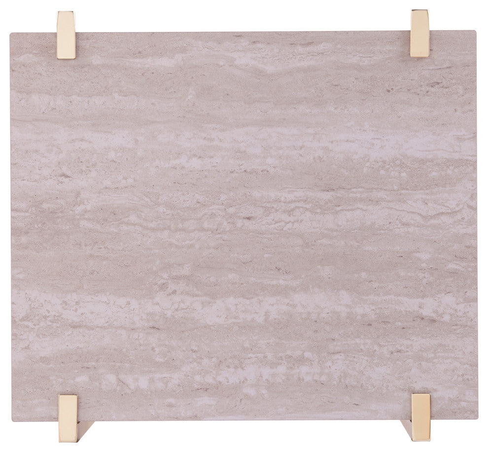 Altivo Square Faux Marble End Table With Storage