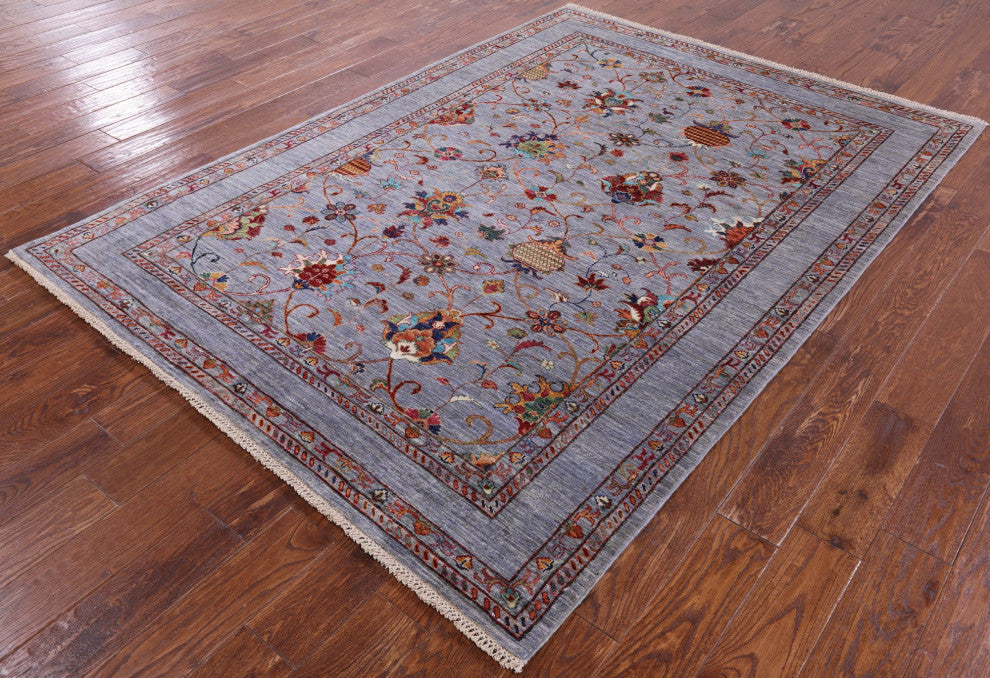 5' 9" X 8' 0" Persian Tabriz Handmade Rug Q7666