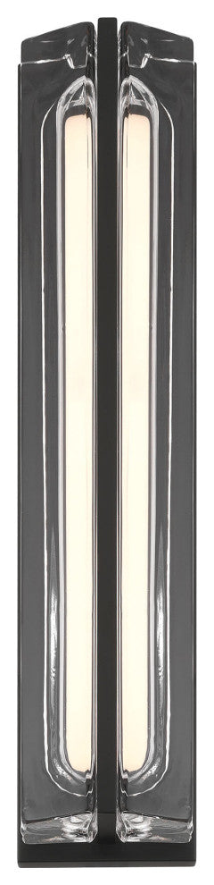 Langferd, Outdoor, 24", Matte Black, Clear Glass