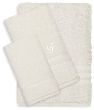 Denzi 3-Piece Towel Set Monogrammed Letter, F