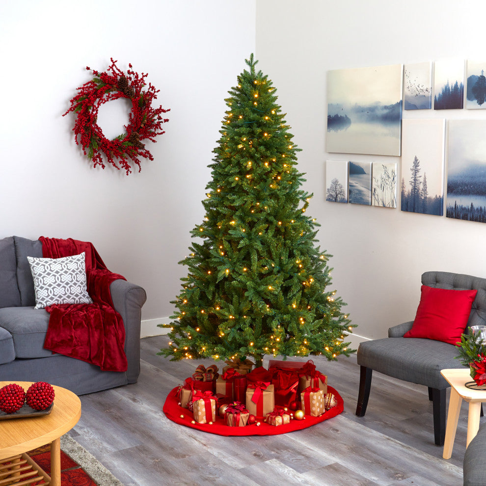 7'' New Hampshire Fir Artificial Christmas Tree With 450 Clear LED Lights