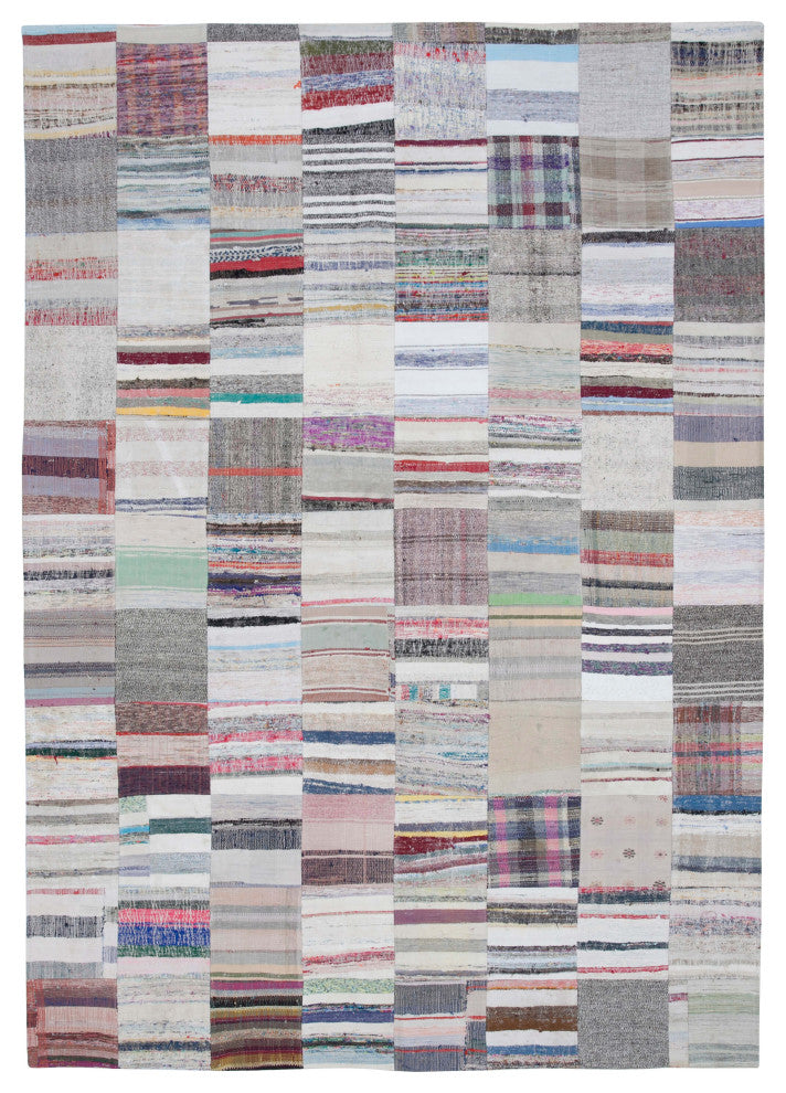 Rug N Carpet - Handmade Anatolian 8' 2'' x 11' 6'' Vintage Patchwork Kilim Rug