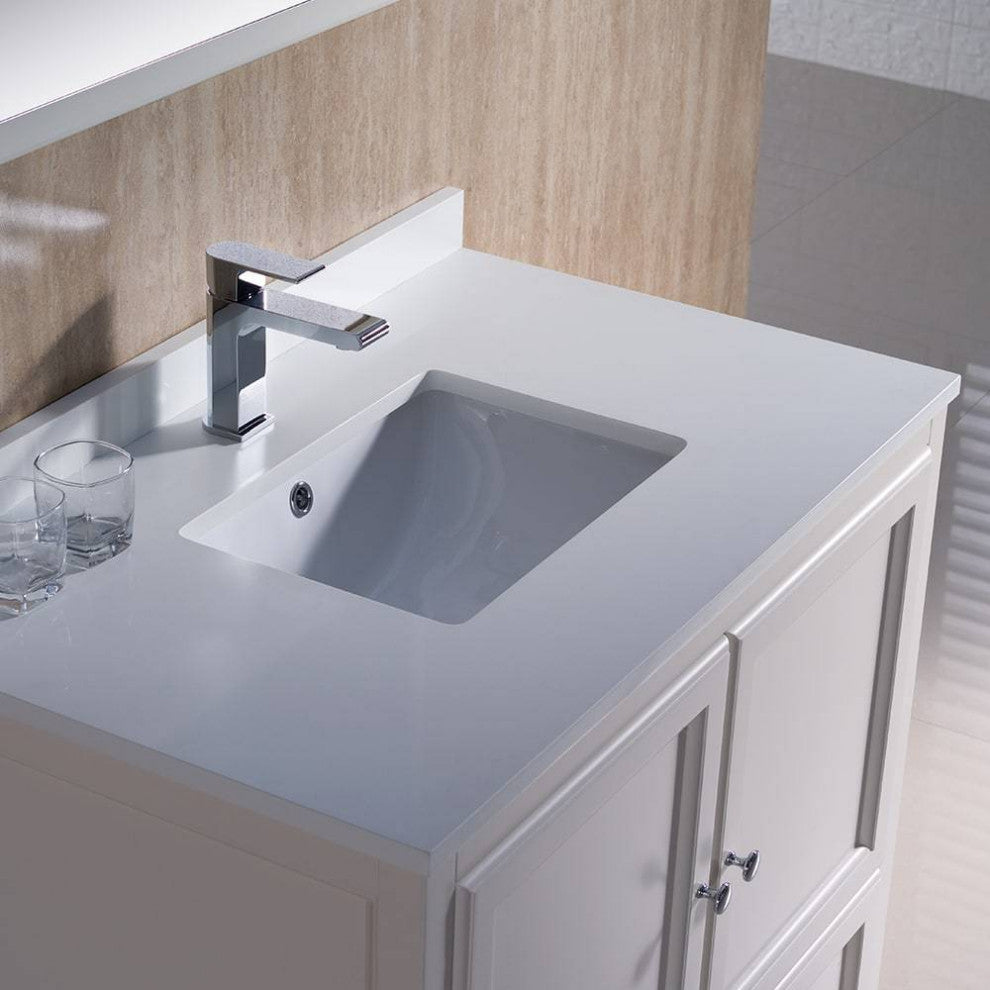 Fresca FVN2036AW Oxford 36" Antique White Traditional Bathroom Vanity