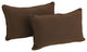 20"X12" Double-Corded Solid Twill Back Support Pillows, Set of 2, Chocolate