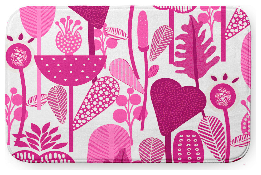 24" x 17" Flower Forest Bathmat, Orchid