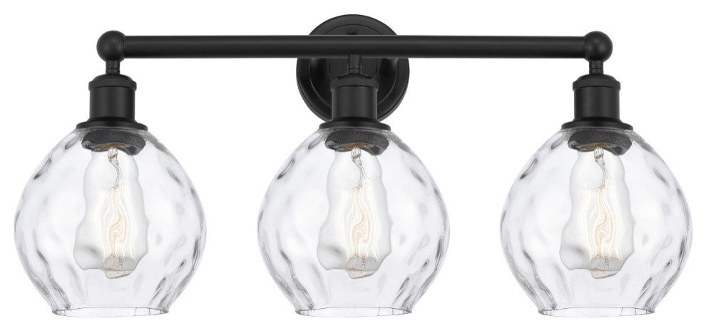 Innovations 616-3W-BK-G362 Waverly 3 Light 24" Bath Vanity Light, Matte Black