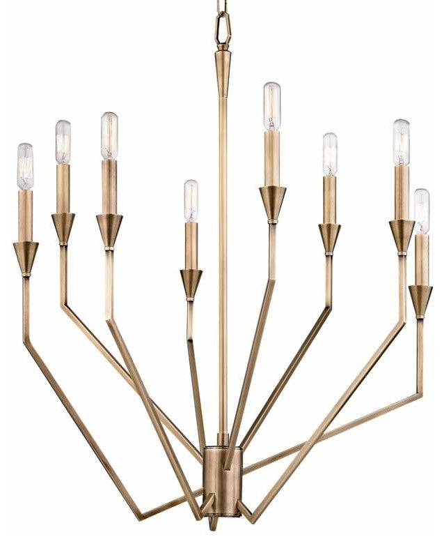 Archie, 8 Light, Chandelier, Aged Brass Finish
