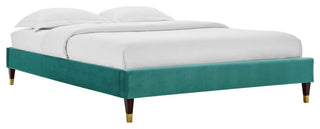Elise Full Performance Velvet Platform Bed MOD-6874-TEA