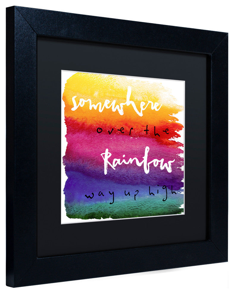 Color Bakery 'Somewhere' Matted Framed Art, Black Frame, Black Mat, 11x11