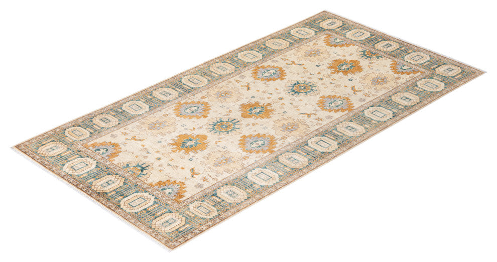 Eclectic, One-of-a-Kind Hand-Knotted Area Rug Ivory, 5'2"x9'10"