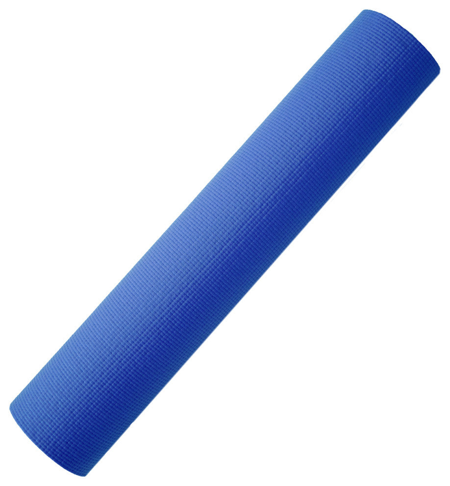 Plain PVC Yoga Mat, Blue, 24" x 68", Covers 11.4 sq ft