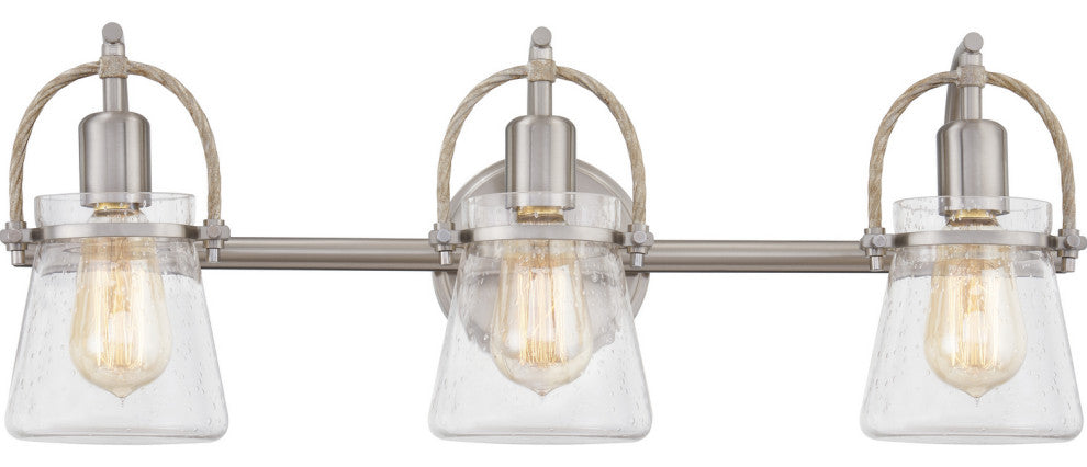 Quoizel STF8624BN Three Light Bath, Brushed Nickel Finish