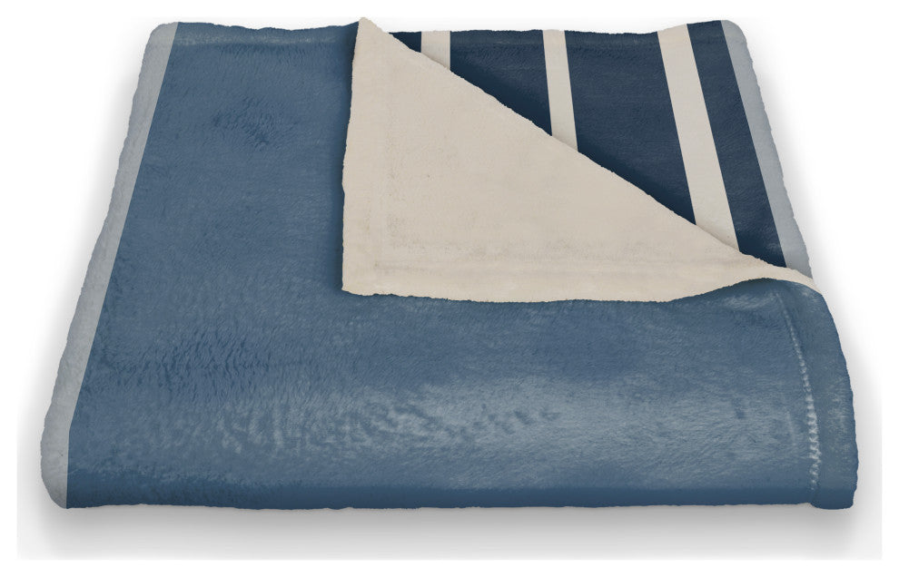 Blue Blocks and Stripes 50x60 Coral Fleece Blanket