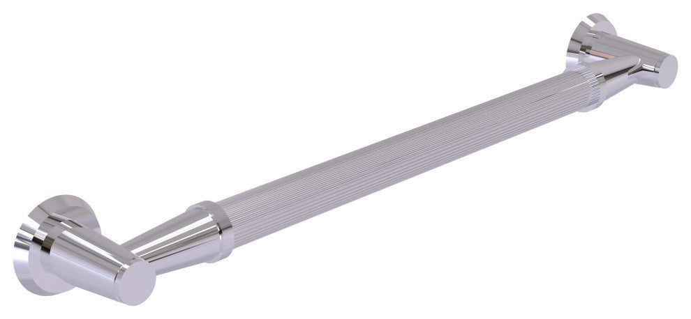 16" Reeded Grab Bar, Polished Chrome