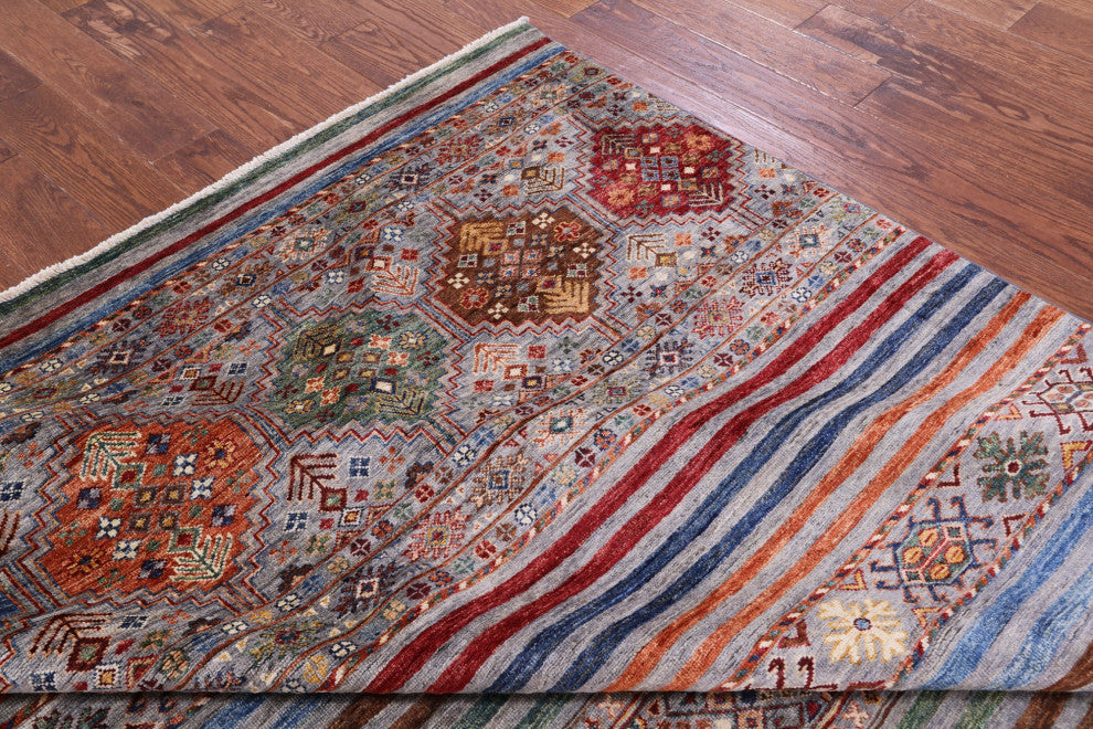 Handmade Super Kazak Khorjin Rug 6' 10" X 10' 2" - Q12356