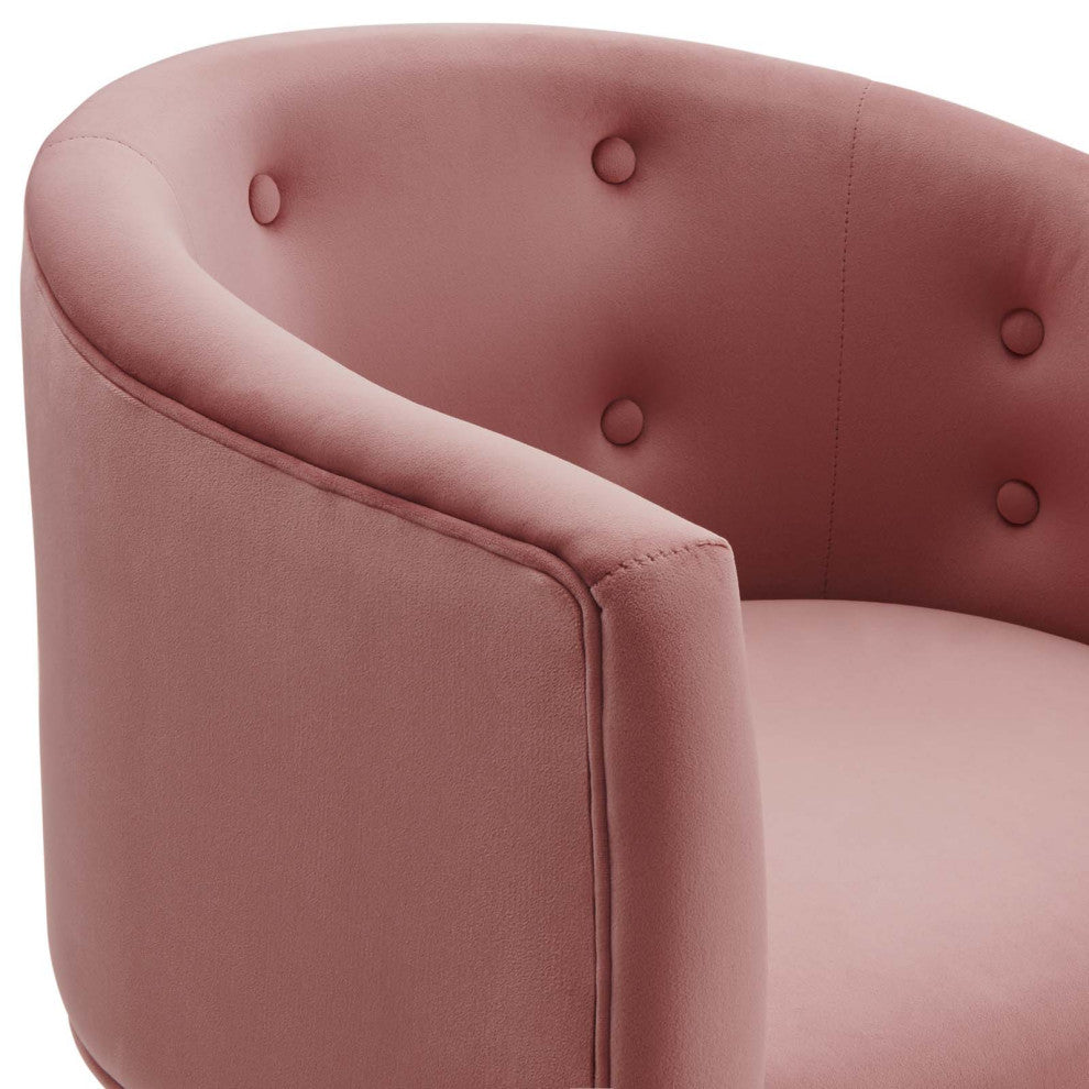 Savour Tufted Performance Velvet Accent Chairs Set of 2 Dusty Rose
