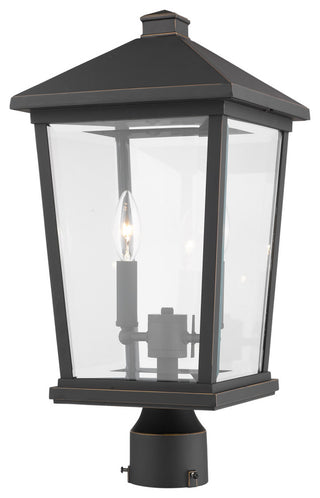Z-Lite 568PHBR Beacon 2 Light 20" Tall Outdoor Single Head Post - Oil Rubbed