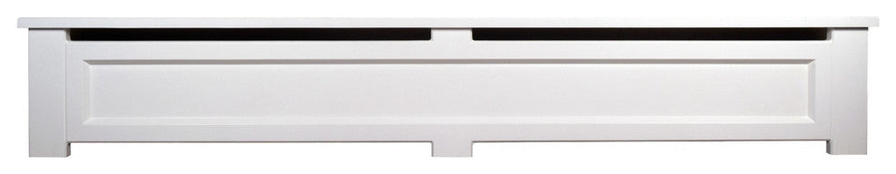 Wood Baseboard Heater Cover, 5' Length, Shaker, Open Endcaps